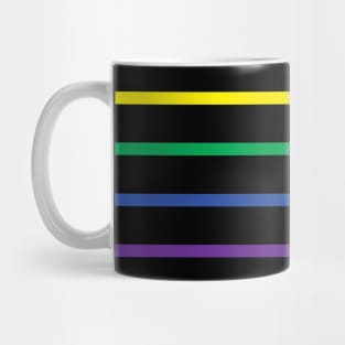 Gay Pride Flag Rainbow Stripes Black Background Mug